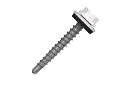 Zelfborende schroeven met ring 5,5x65 RAL 9001 - 100 stuks