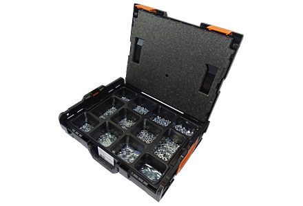 Moeren en ringen assortiment verzinkt in L-Boxx 1800 delig