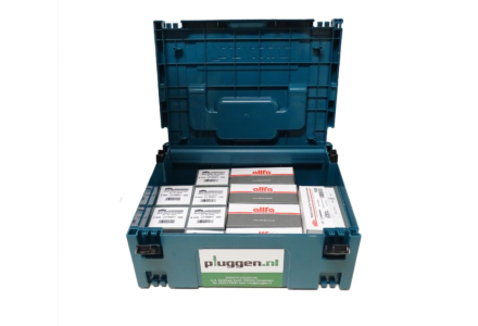 Pluggen assortiment in M-box 1300 delig