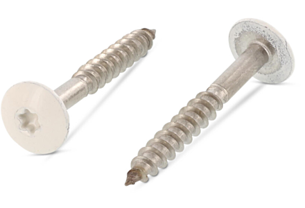 Schroeven voor Trespa® RVS A2 4,8x32 RAL 9001 creme wit 100 stuks