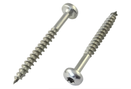 Spaanplaatschroeven RVS bolkop torx 4x40 deeldraad 200 stuks