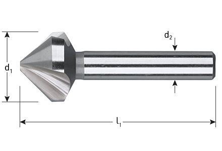 Verzinkfrees HSS-G 12,4mm 90° met 3 snijkanten
