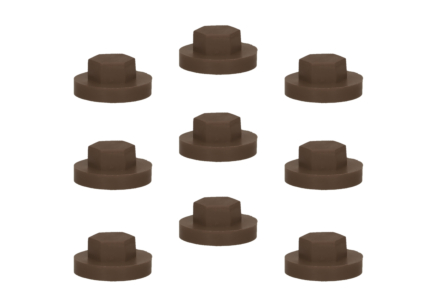 Afdekkapjes voor 8mm zeskantschroeven 100 stuks bruin RAL 8014 Afdekkapjes voor 8mm zeskantschroeven 100 stuks bruin RAL 8014