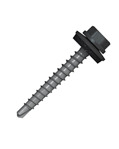 Boorschroeven met 14mm ring 4,8x35 RAL 7016 antraciet 100 stuks