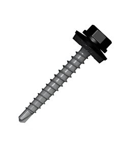 Boorschroeven met 14mm ring 4,8x35 RAL 9005 zwart 100 stuks