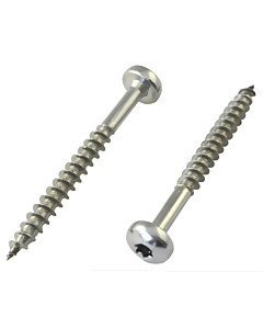 Spaanplaatschroeven RVS bolkop torx 5x60 deeldraad 100 stuks