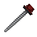 Boorschroeven met 14mm ring 4,8x35 RAL 3011 bruinrood 100 stuks