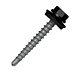 Boorschroeven met 14mm ring 4,8x20 RAL 9005 zwart 100 stuks