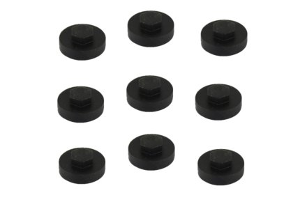 Afdekkapjes voor 8mm ring max 25.5mm zeskantschroeven 100 stuks zwart