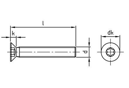 Metaalschroef ISO 14581 RVS A2 torx M5x16 RAL 9016 verkeerswit - 500 stuks