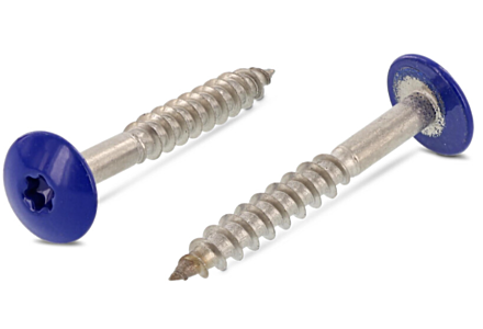 Schroeven voor Trespa® RVS A2 4,8x60 RAL 5002 Ultramarijnblauw 100 stuks