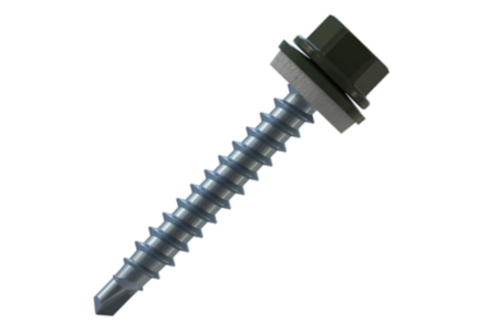 Boorschroeven met 14mm ring 4,8x35 RAL 6009 dennengroen 100 stuks