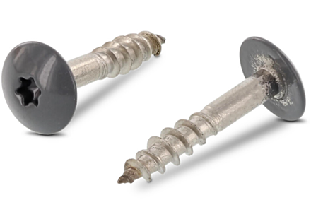 Schroeven voor Trespa® RVS A2 4,8x25 RAL 7012 Basaltgrijs 100 stuks