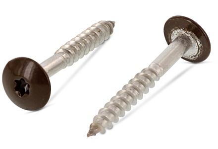 Schroeven voor Trespa® RVS A2 4,8x50 RAL 8014 sepiabruin 100 stuks