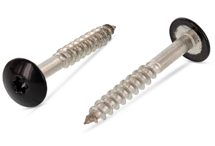 Schroeven voor Trespa® RVS A2 4,8x25 RAL 9005 zwart 100 stuks