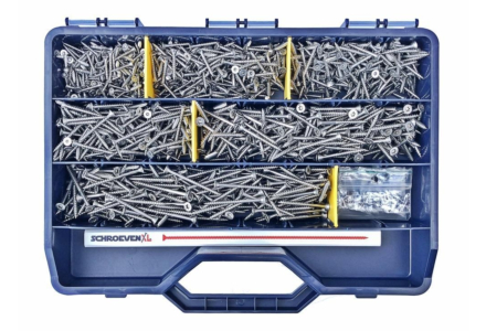 RVS spaanplaatschroeven assortiment in koffer 1205 delig