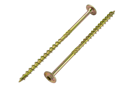 Tellerkopschroeven geel verzinkt 8x180 torx 50 stuks