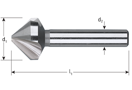 Verzinkfrees HSS-G 12,4mm 90° met 3 snijkanten