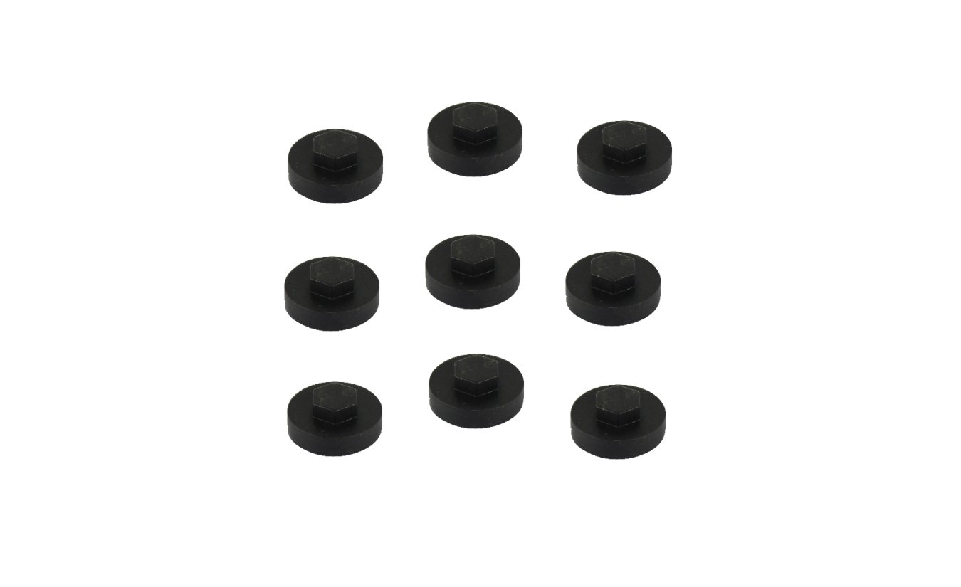 Afdekkapjes voor 8mm zeskantschroeven 100 stuks zwart