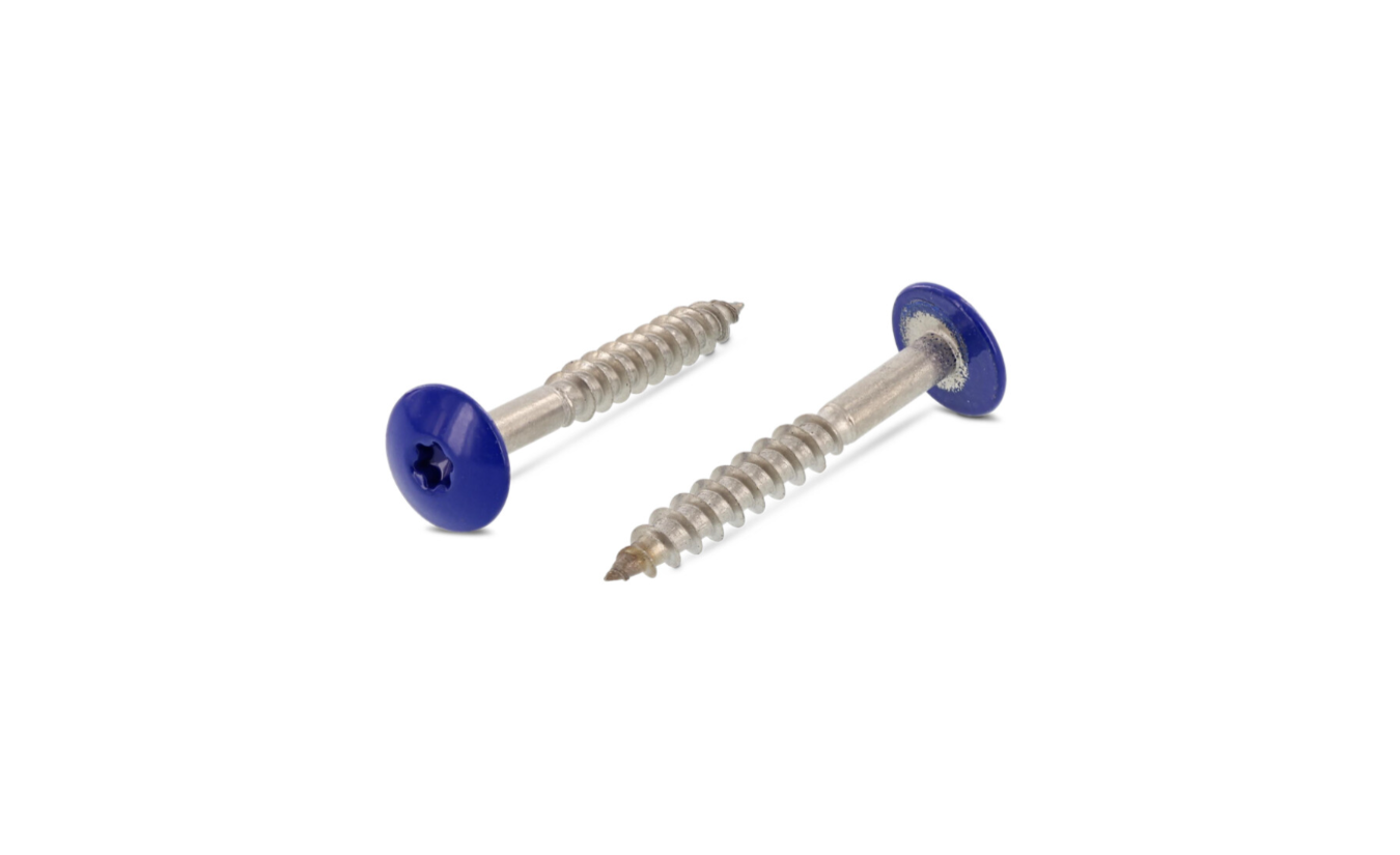 Schroeven voor Trespa® RVS A2 4,8x60 RAL 5002 Ultramarijnblauw 100 stuks