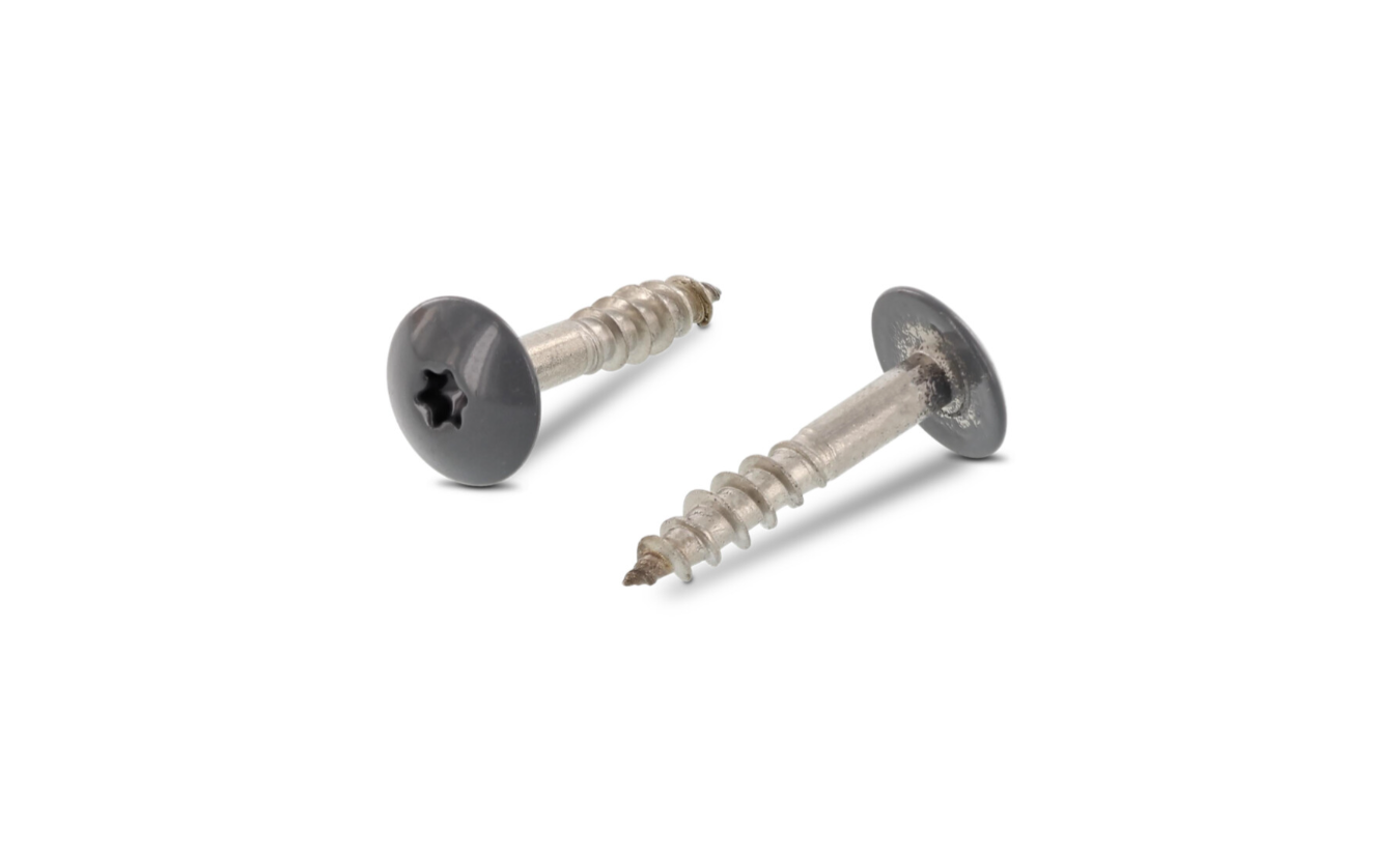 Schroeven voor Trespa® RVS A2 4,8x25 RAL 7012 Basaltgrijs 100 stuks