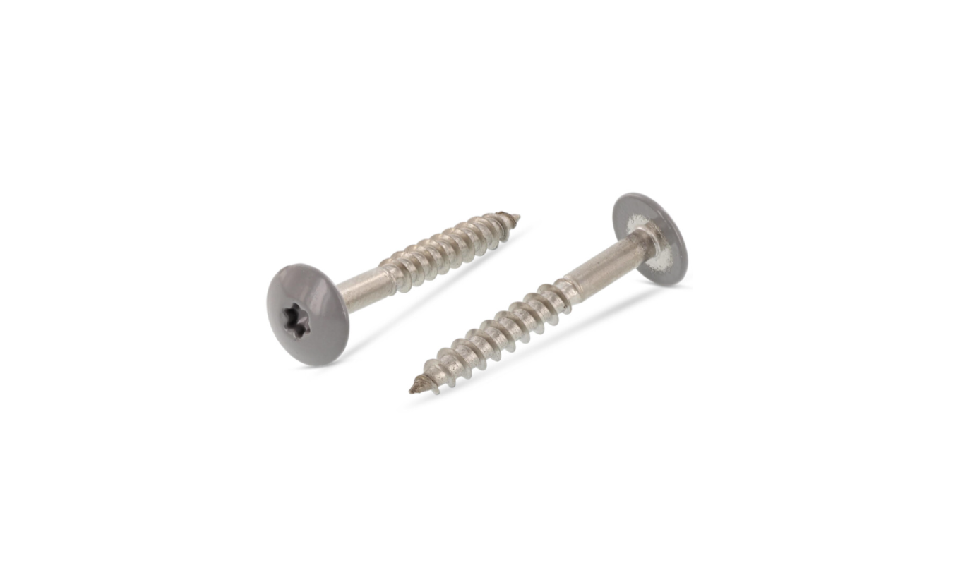 Schroeven voor Trespa® RVS A2 4,8x25 RAL 7037 stofgrijs 100 stuks