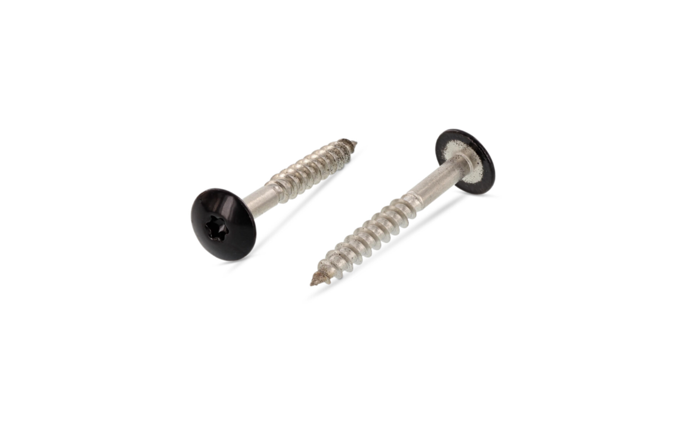 Schroeven voor Trespa® RVS A2 4,8x25 RAL 9005 zwart 100 stuks