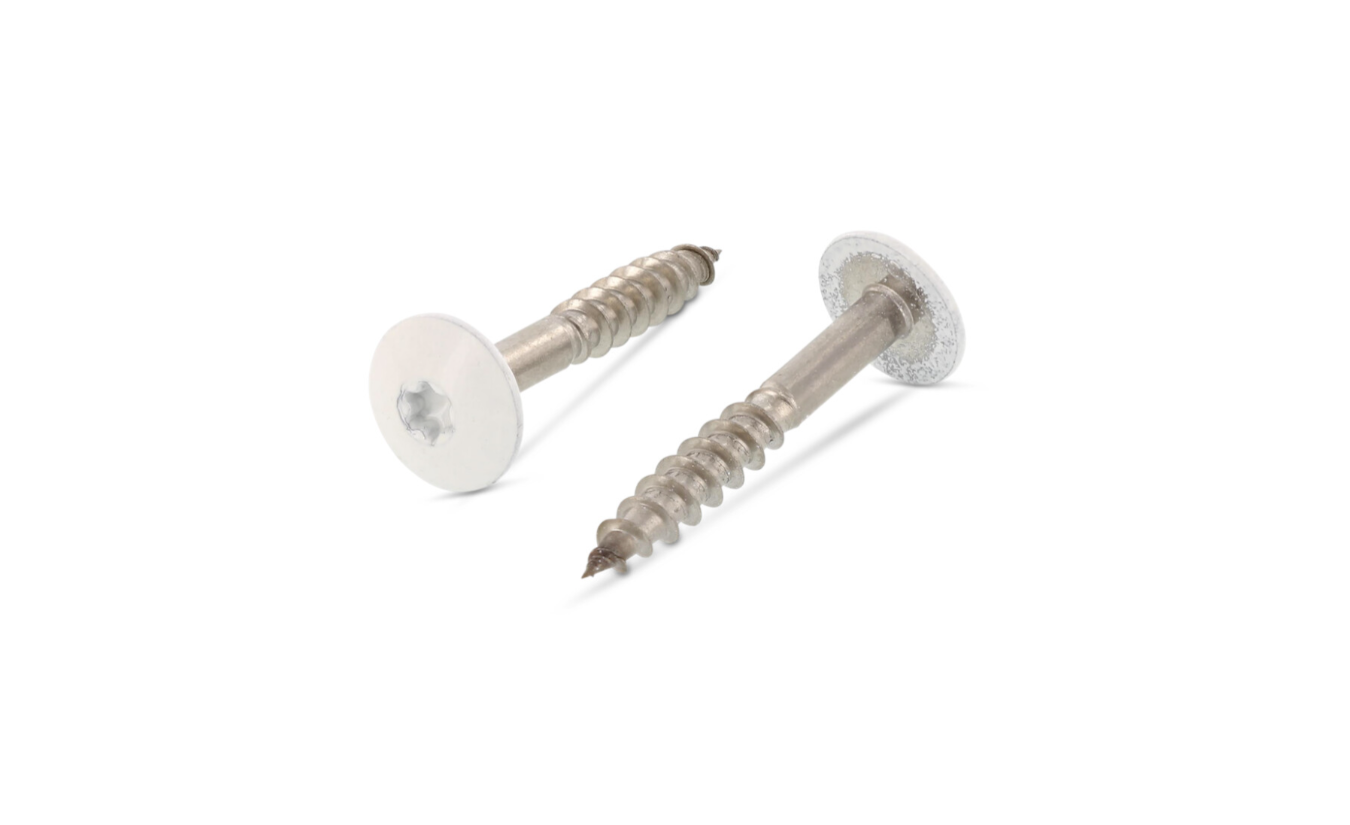Tresposchroeven 4,8x70 RVS A2 RAL 9010 100 stuks
