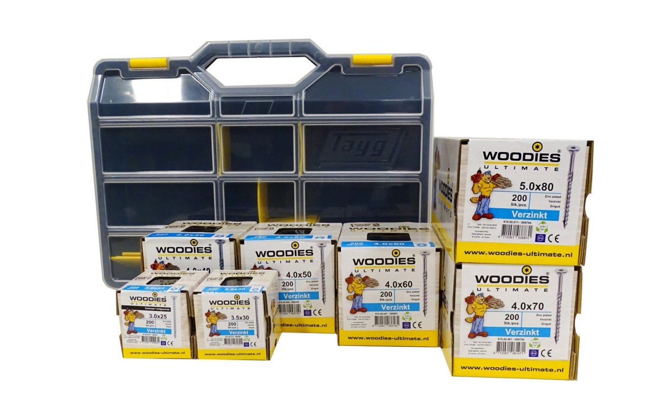 Woodies schroeven voordeel pakket + koffer (1401 delig)